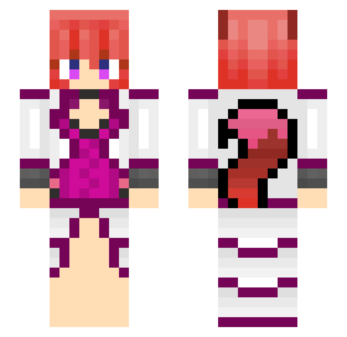 Agentin_Foxii Minecraft skin, front and back view