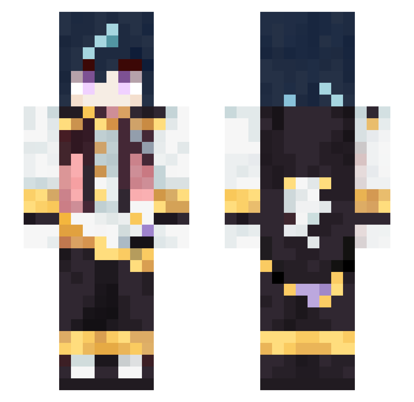 ChaoticalBeing Minecraft skin, front and back view