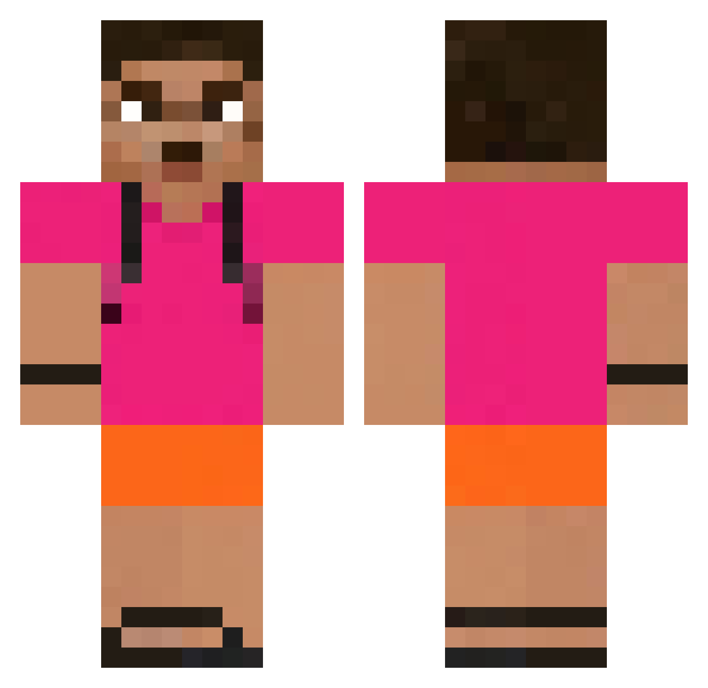 pedrorty Minecraft skin, front and back view