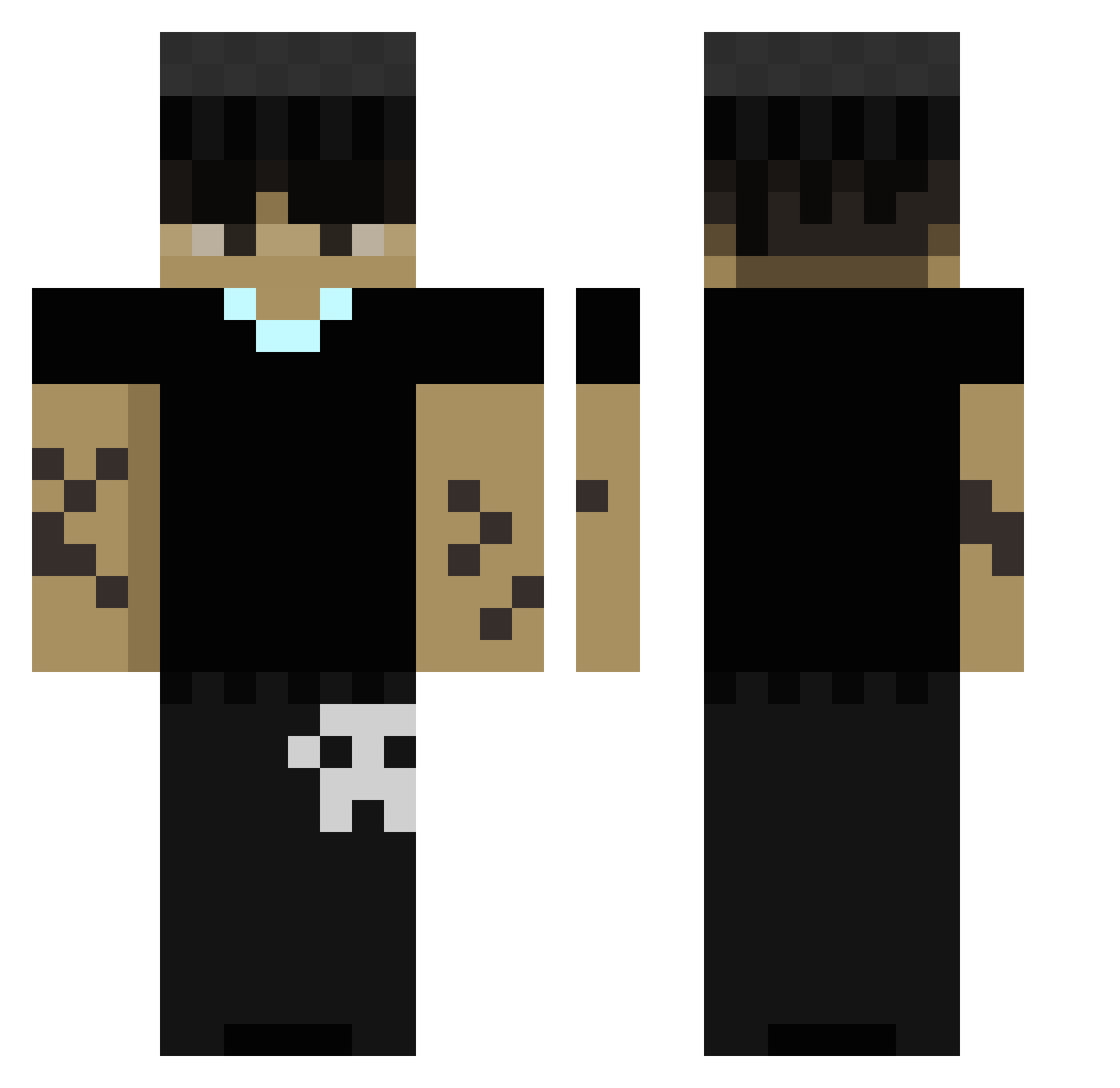 XD_Warwico Minecraft skin, front and back view