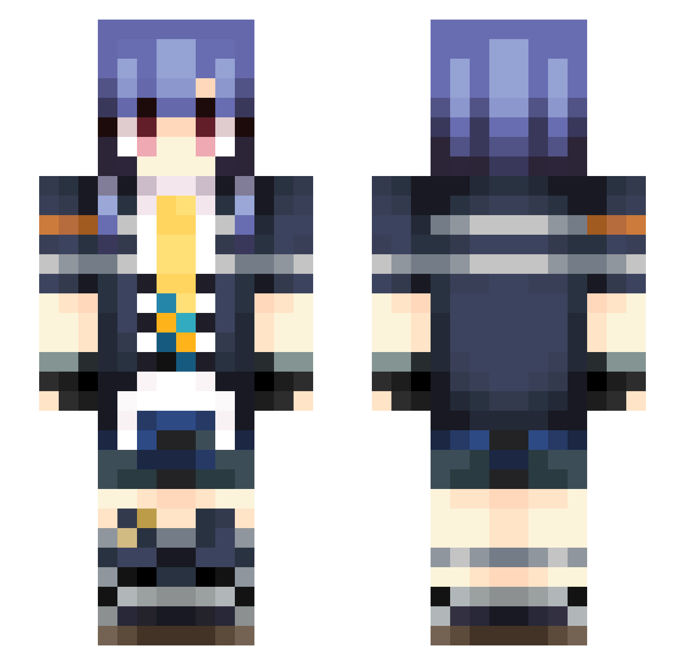 FayouSV Minecraft skin, front and back view