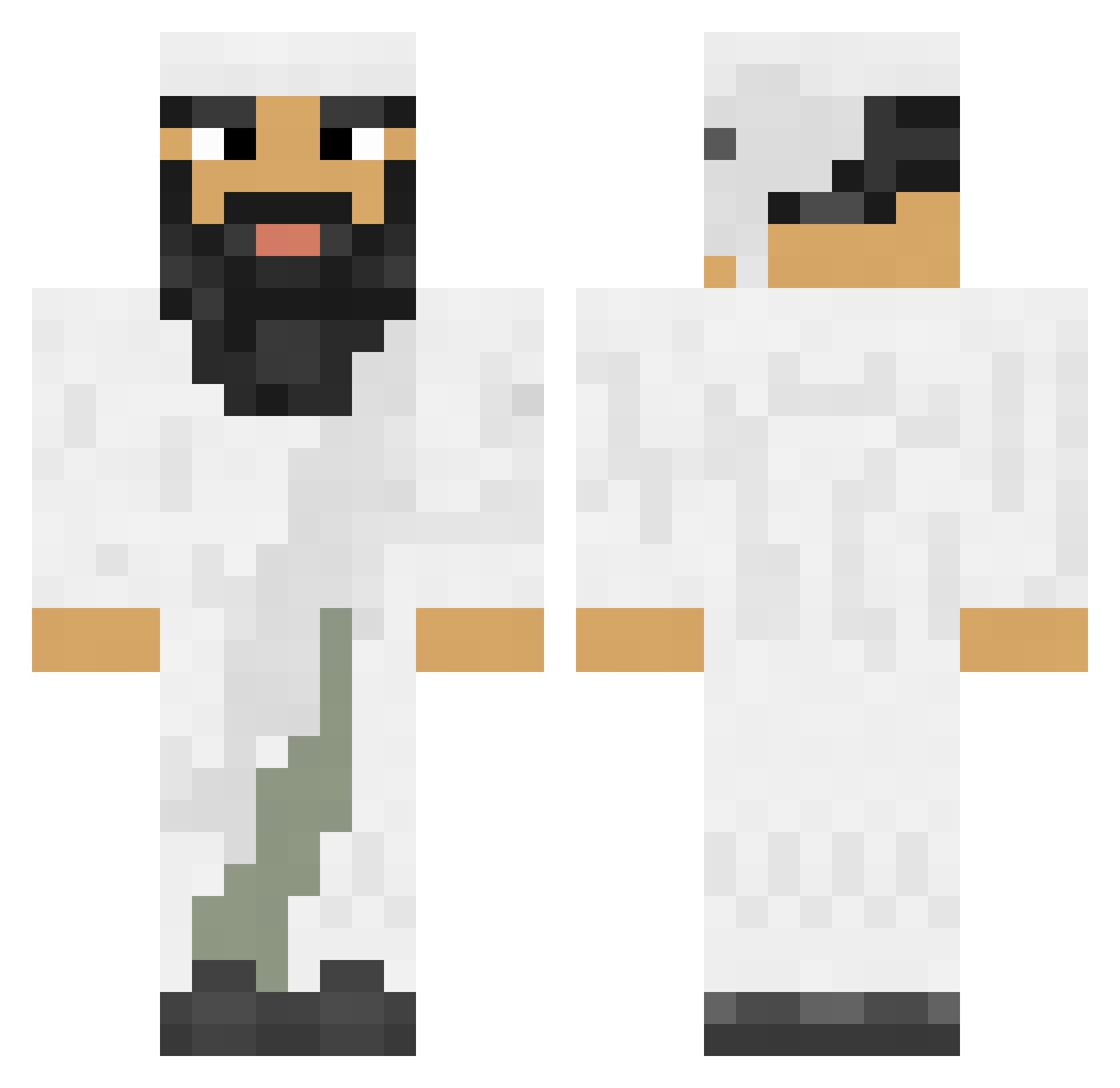 OnF0enemGrave Minecraft skin, front and back view