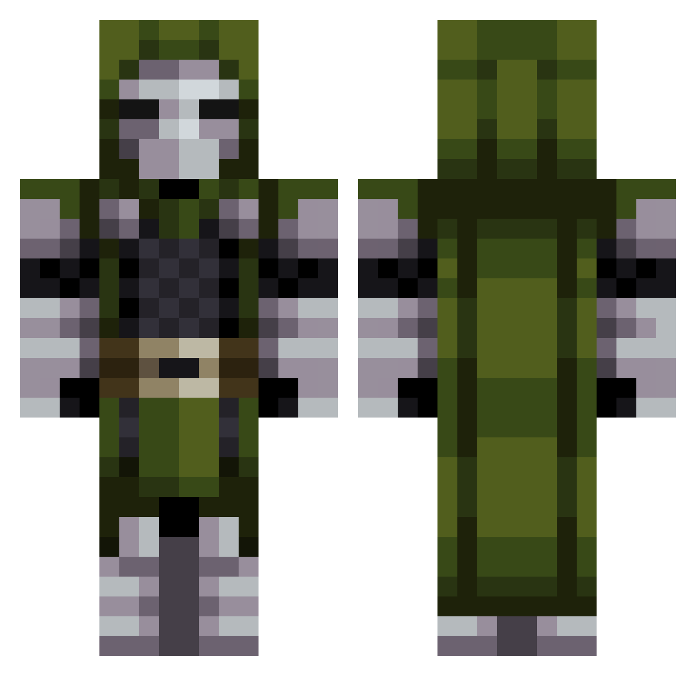 Ghostphil1006 Minecraft skin, front and back view