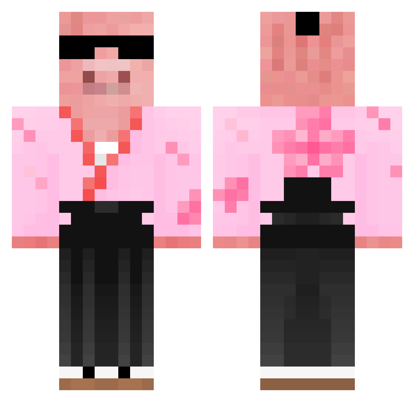 Vozzer3502 Minecraft skin, front and back view