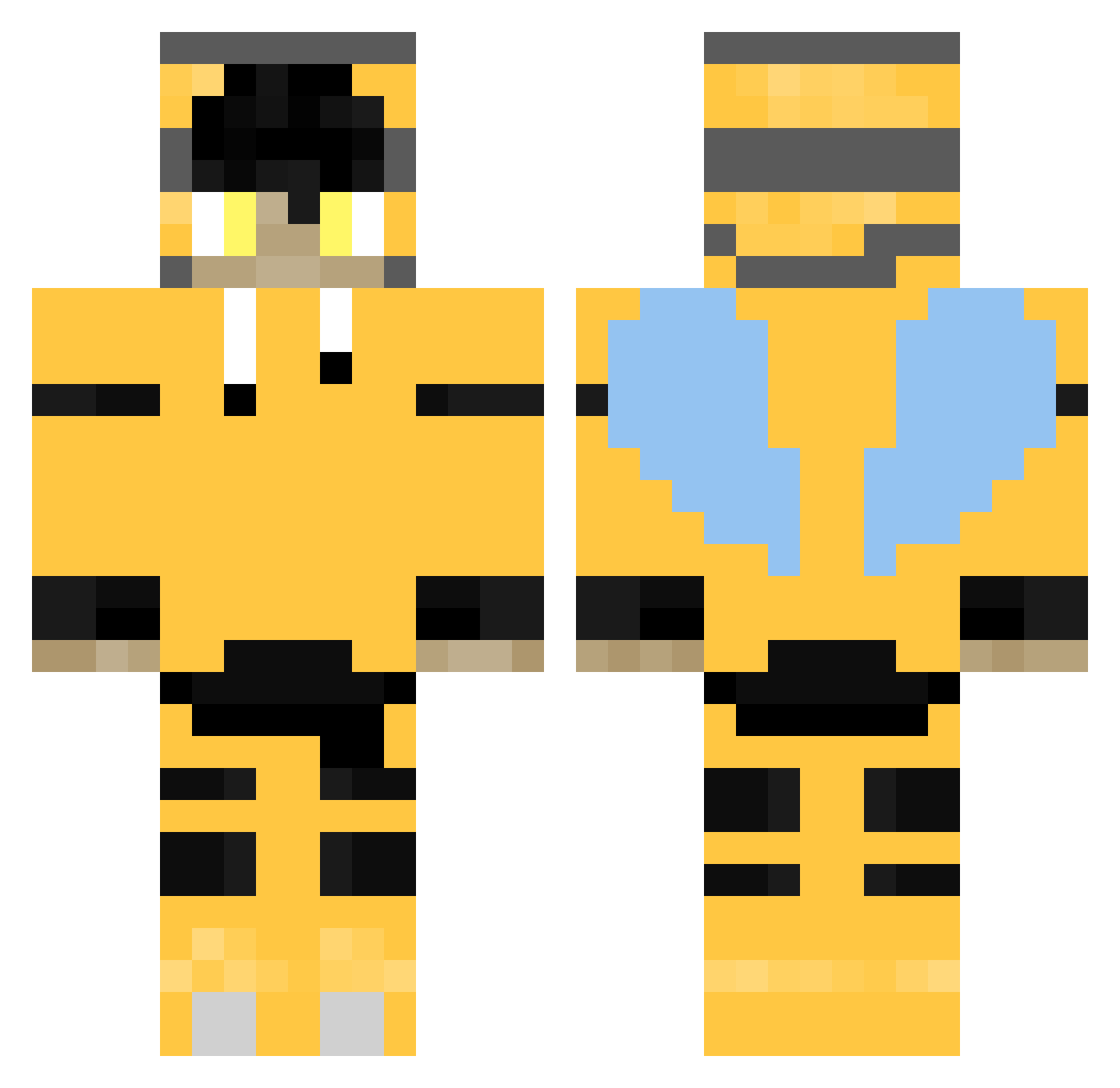 Beelzebub69_ Minecraft skin, front and back view