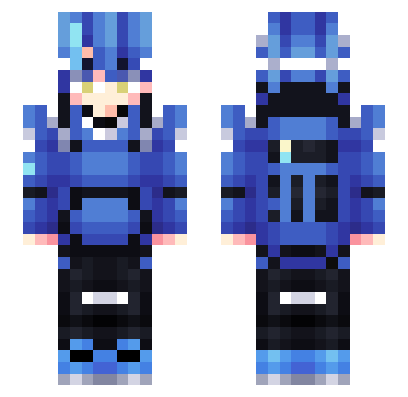Fonekun Minecraft skin, front and back view