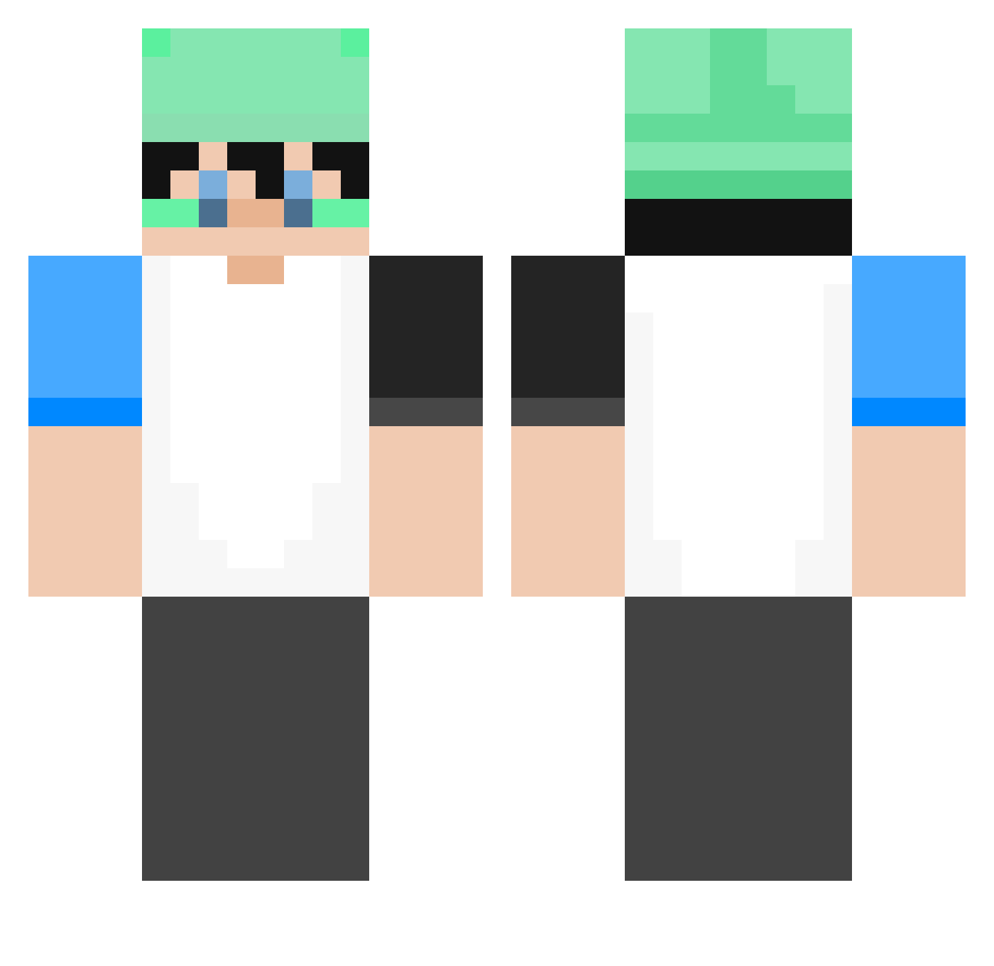 bladeagain Minecraft skin, front and back view