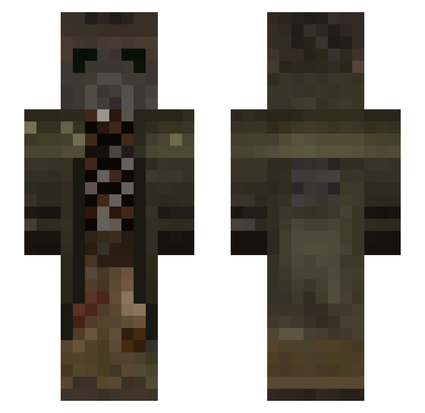 Wakapo Minecraft skin, front and back view