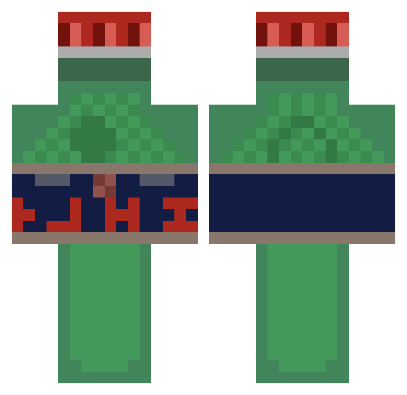 Bjni Minecraft skin, front and back view