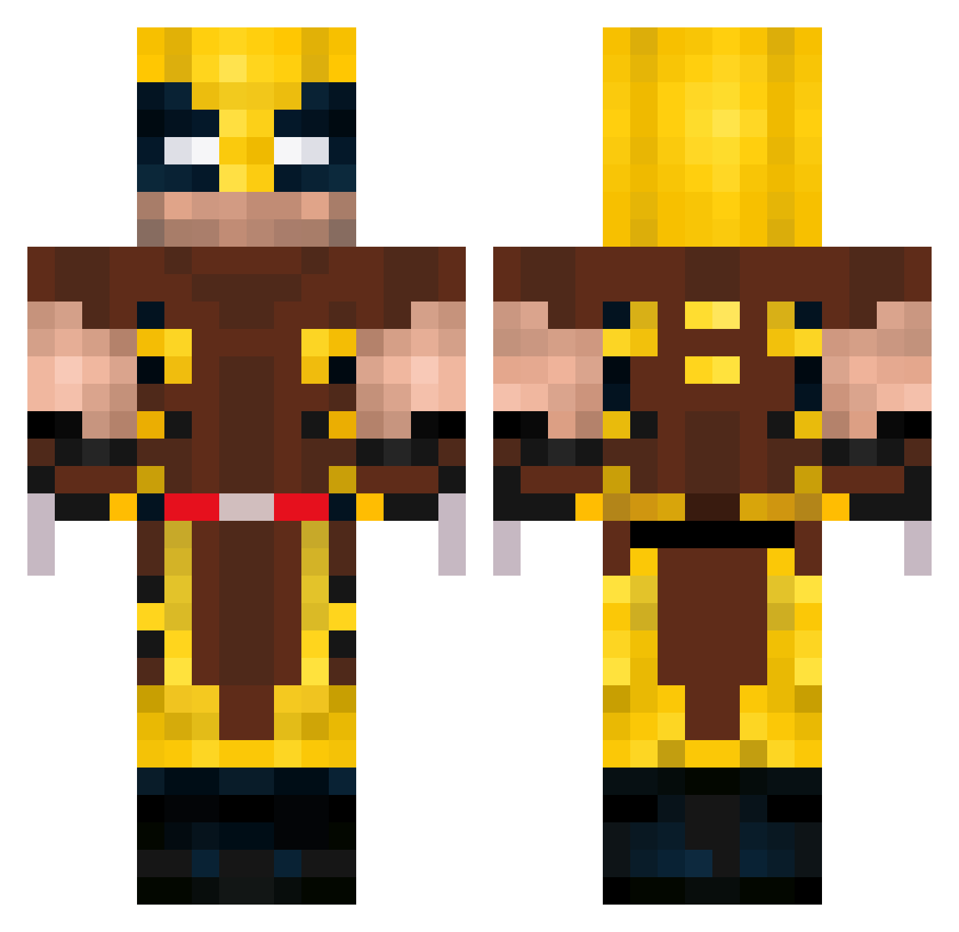 Bubzbgr8 Minecraft skin, front and back view