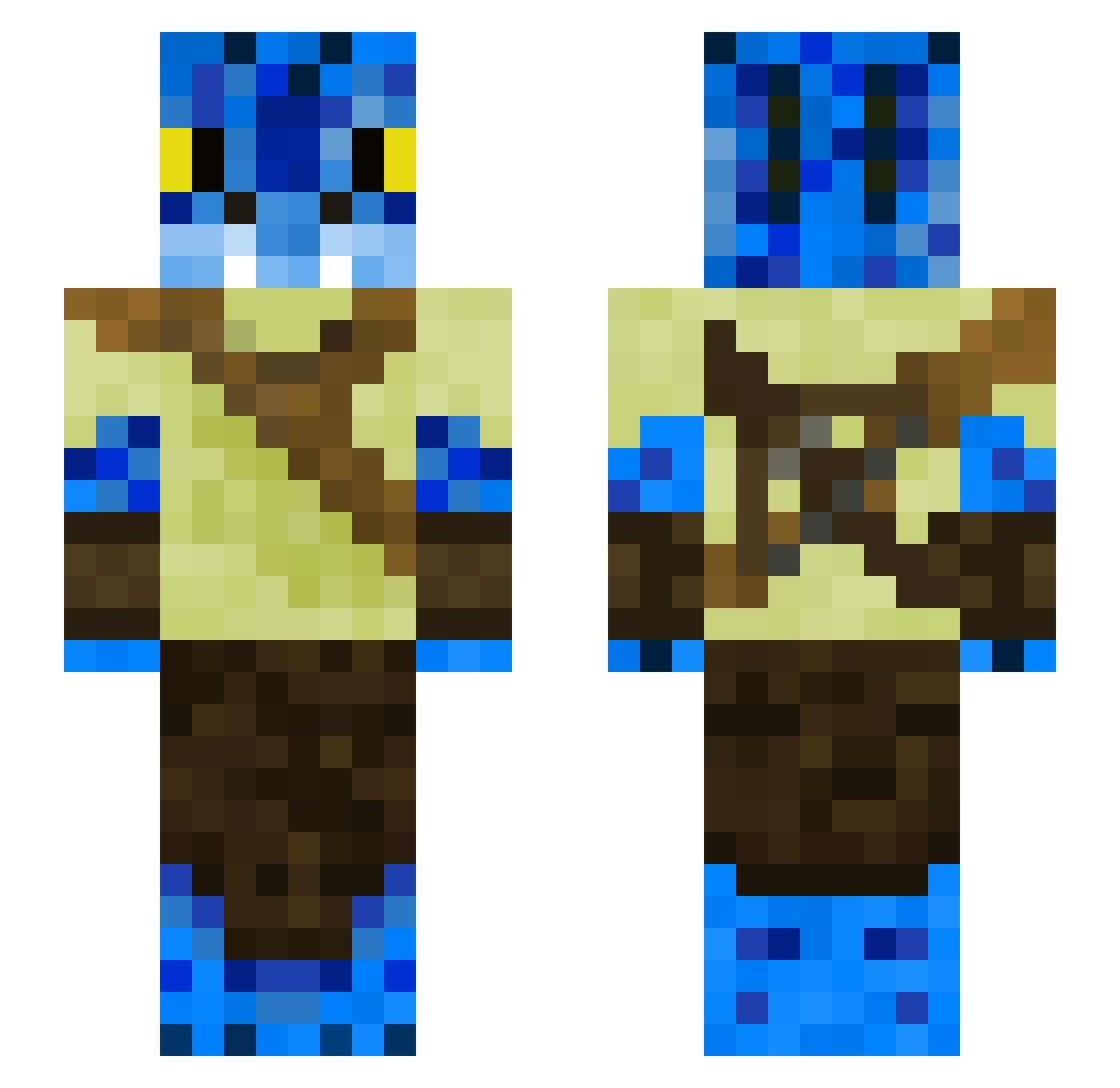 ChompyFishy Minecraft skin, front and back view
