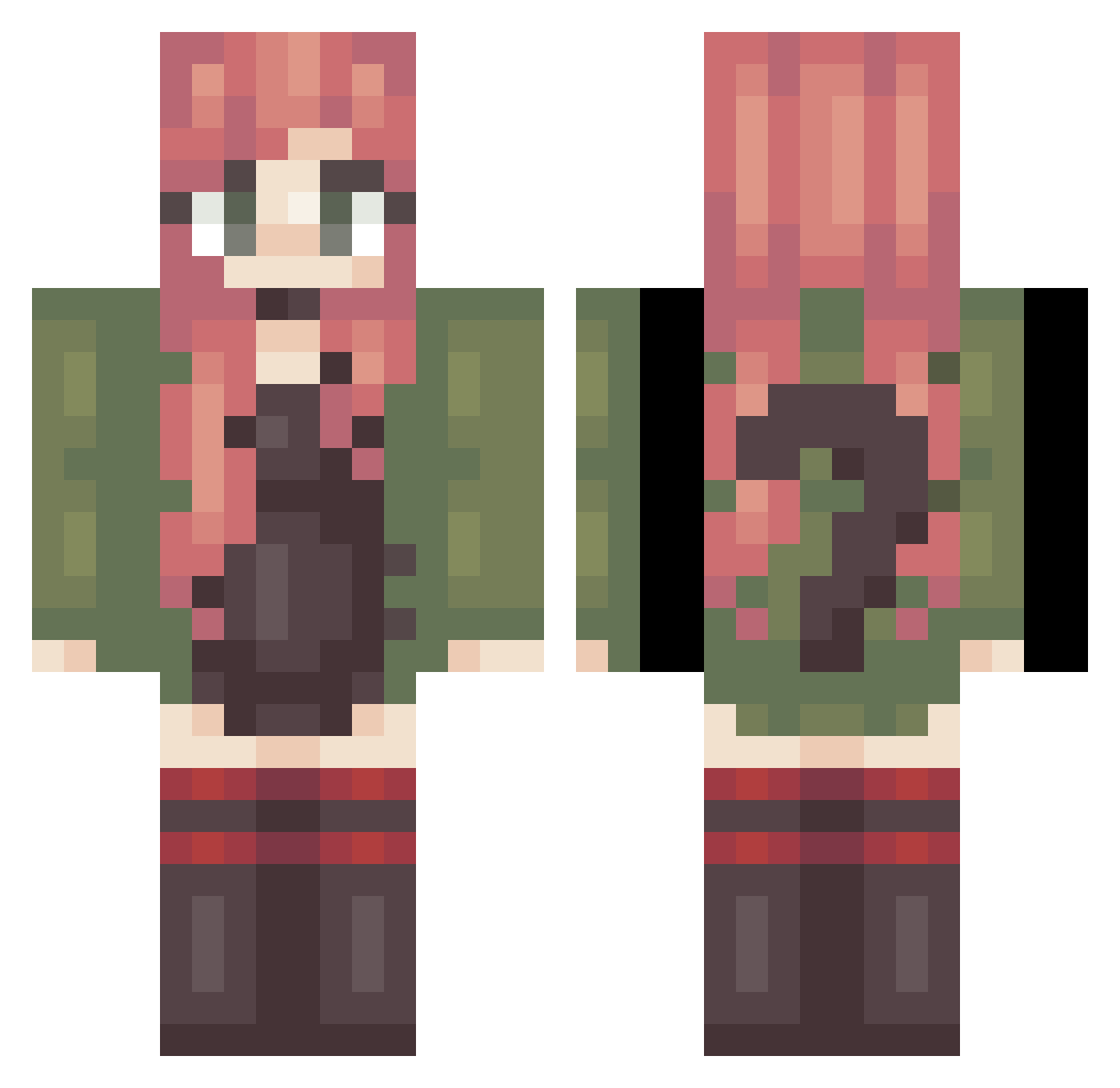 BethAnne Minecraft skin, front and back view