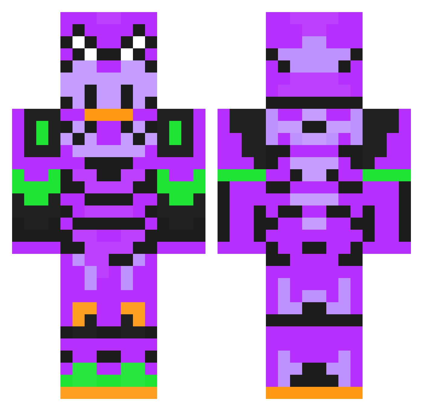 Lirio Minecraft skin, front and back view
