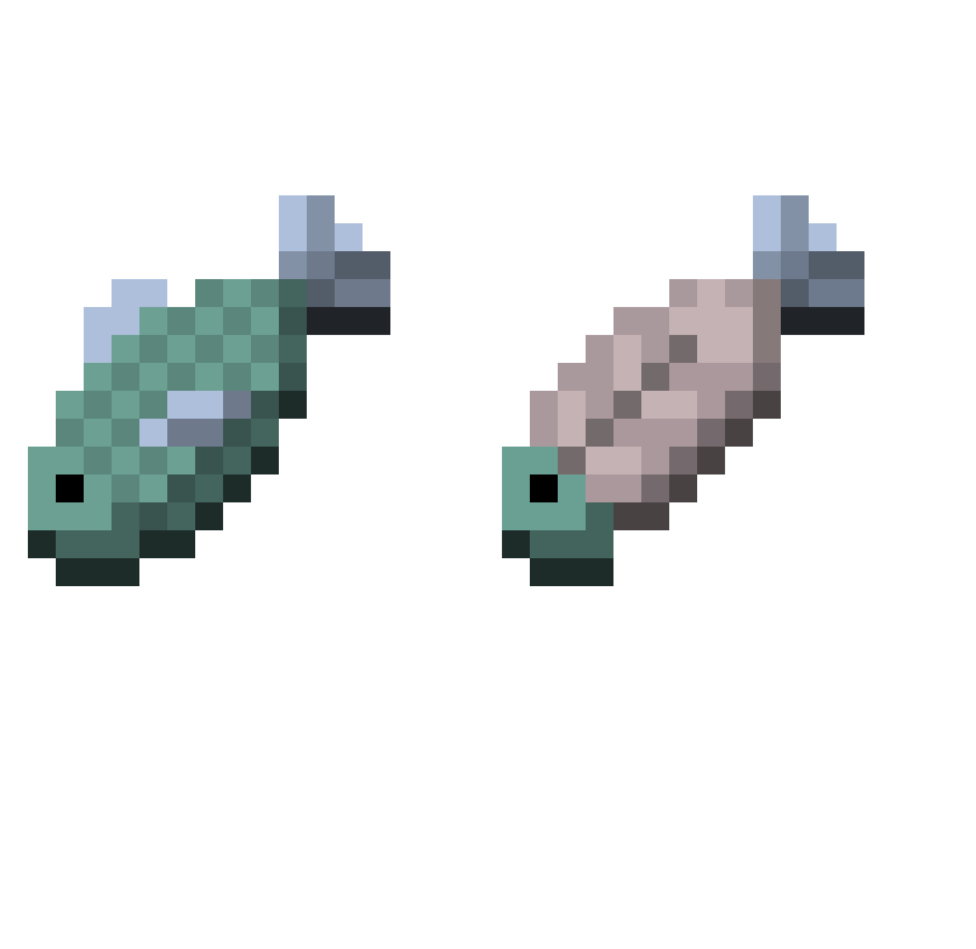 Wrasse Minecraft skin, front and back view