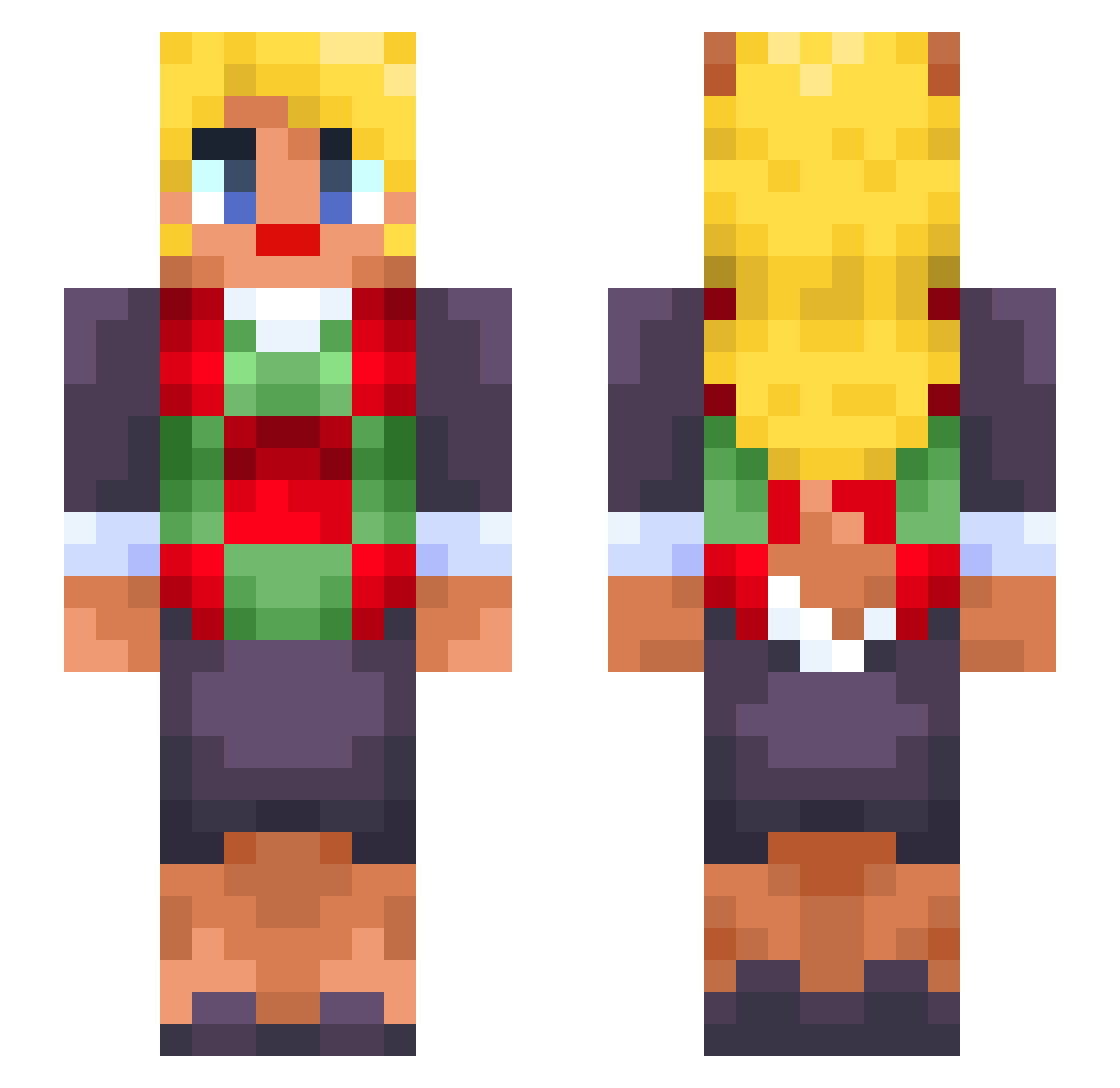 CuteGamerFox1 Minecraft skin, front and back view