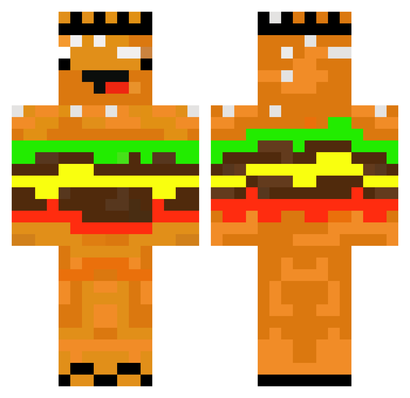 Blackfire3692 Minecraft skin, front and back view