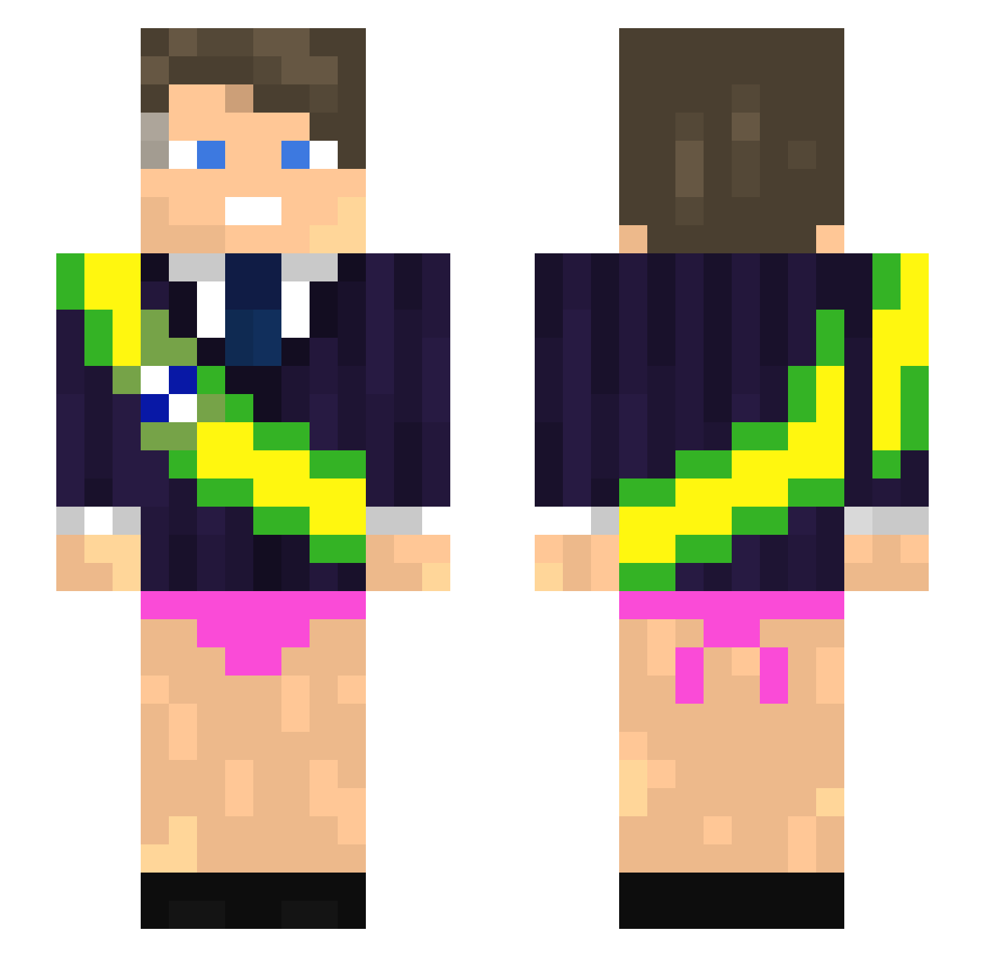 CharlieMarrom Minecraft skin, front and back view
