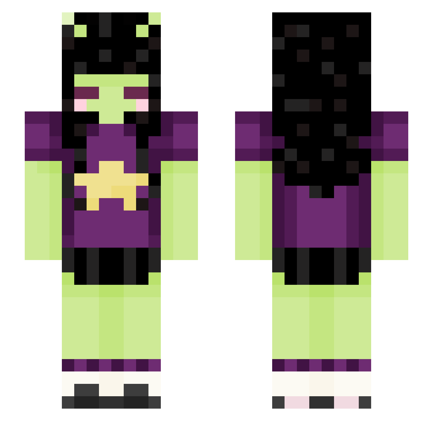 Diggy69 Minecraft skin, front and back view