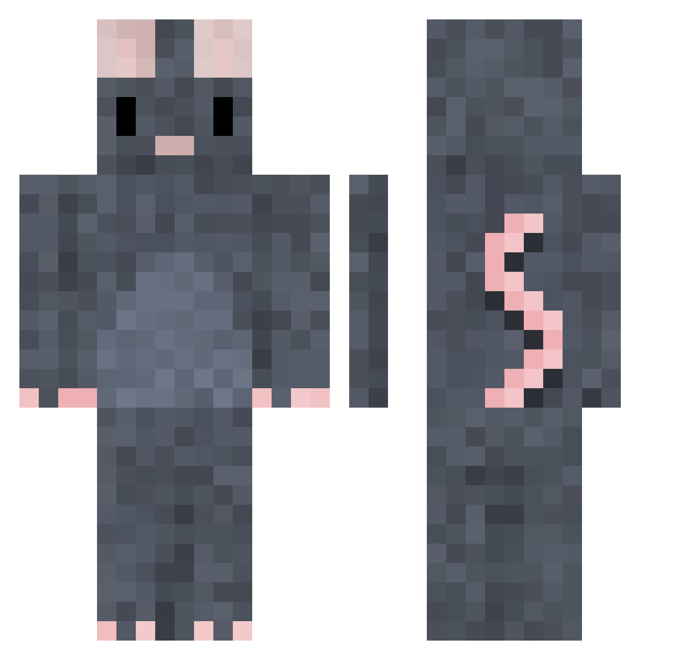 Hoowl_ Minecraft skin, front and back view
