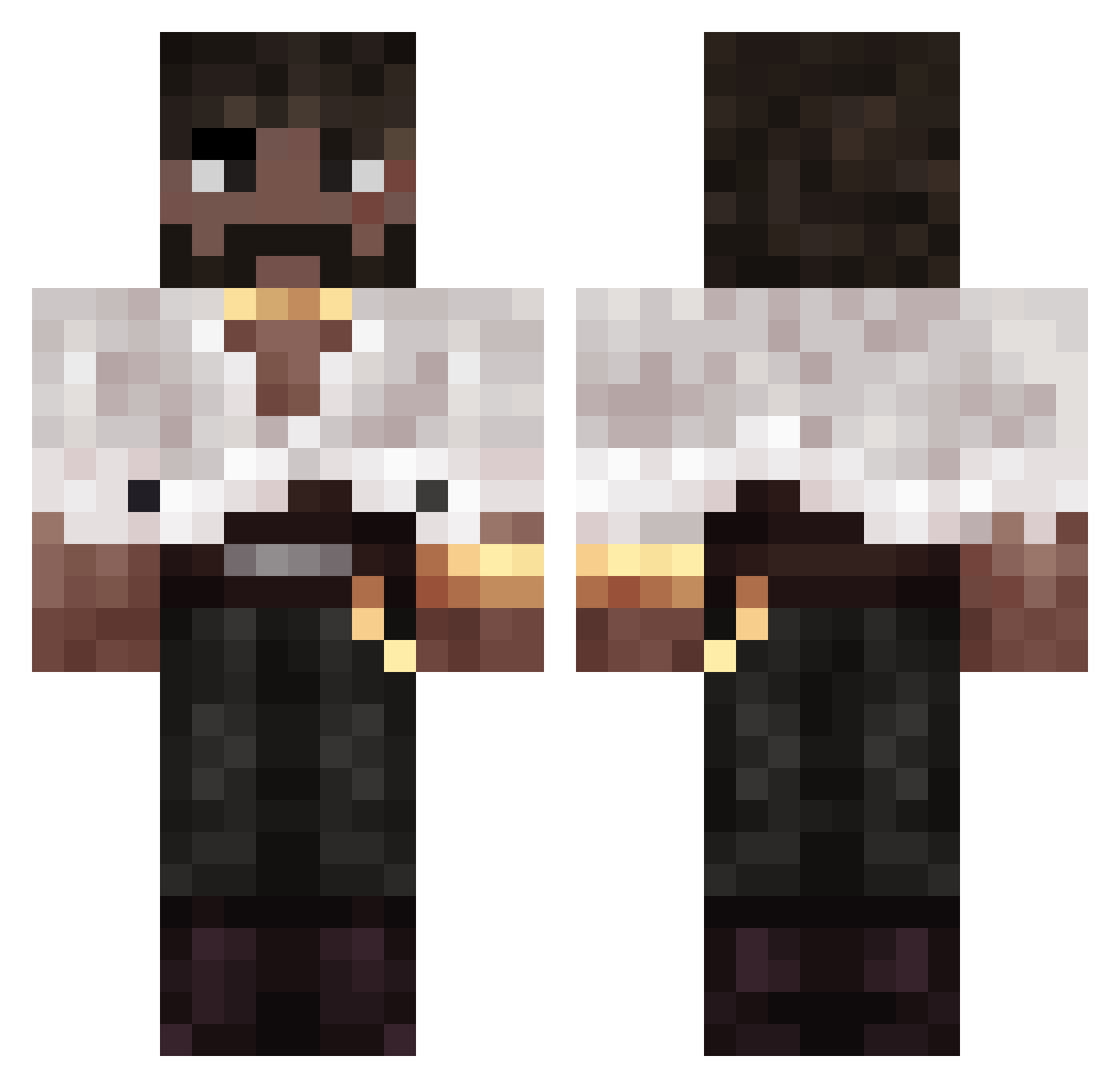 sigmamasterk Minecraft skin, front and back view