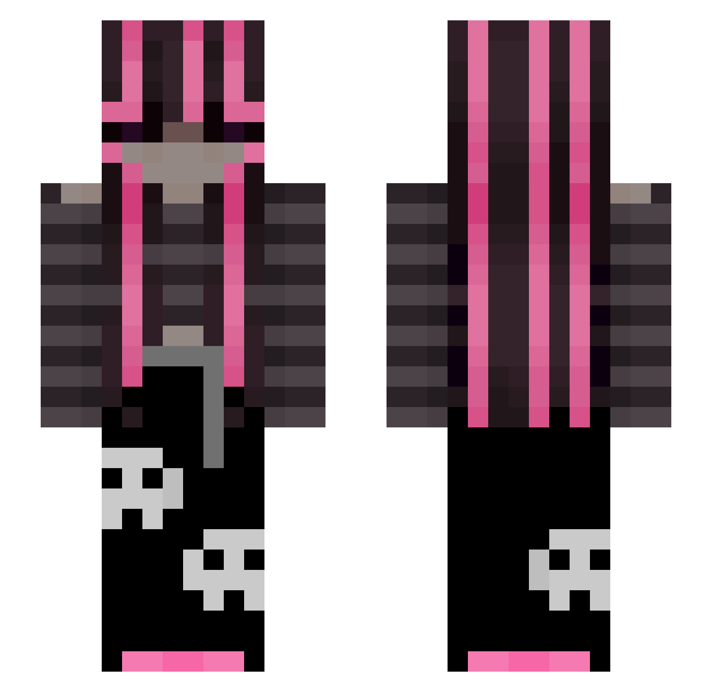 gremghost Minecraft skin, front and back view