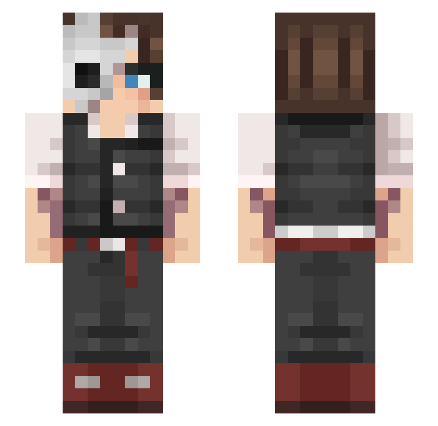 NevinGaming Minecraft skin, front and back view