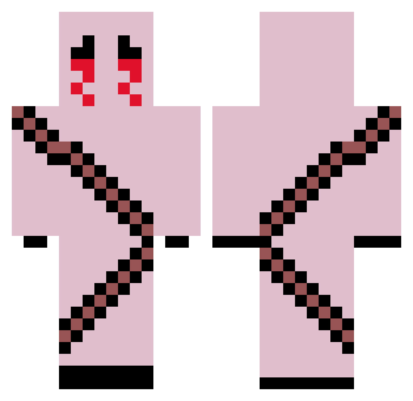 LucaA18 Minecraft skin, front and back view