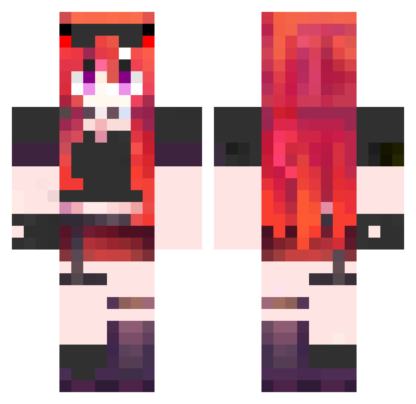 Rhaast47 Minecraft skin, front and back view