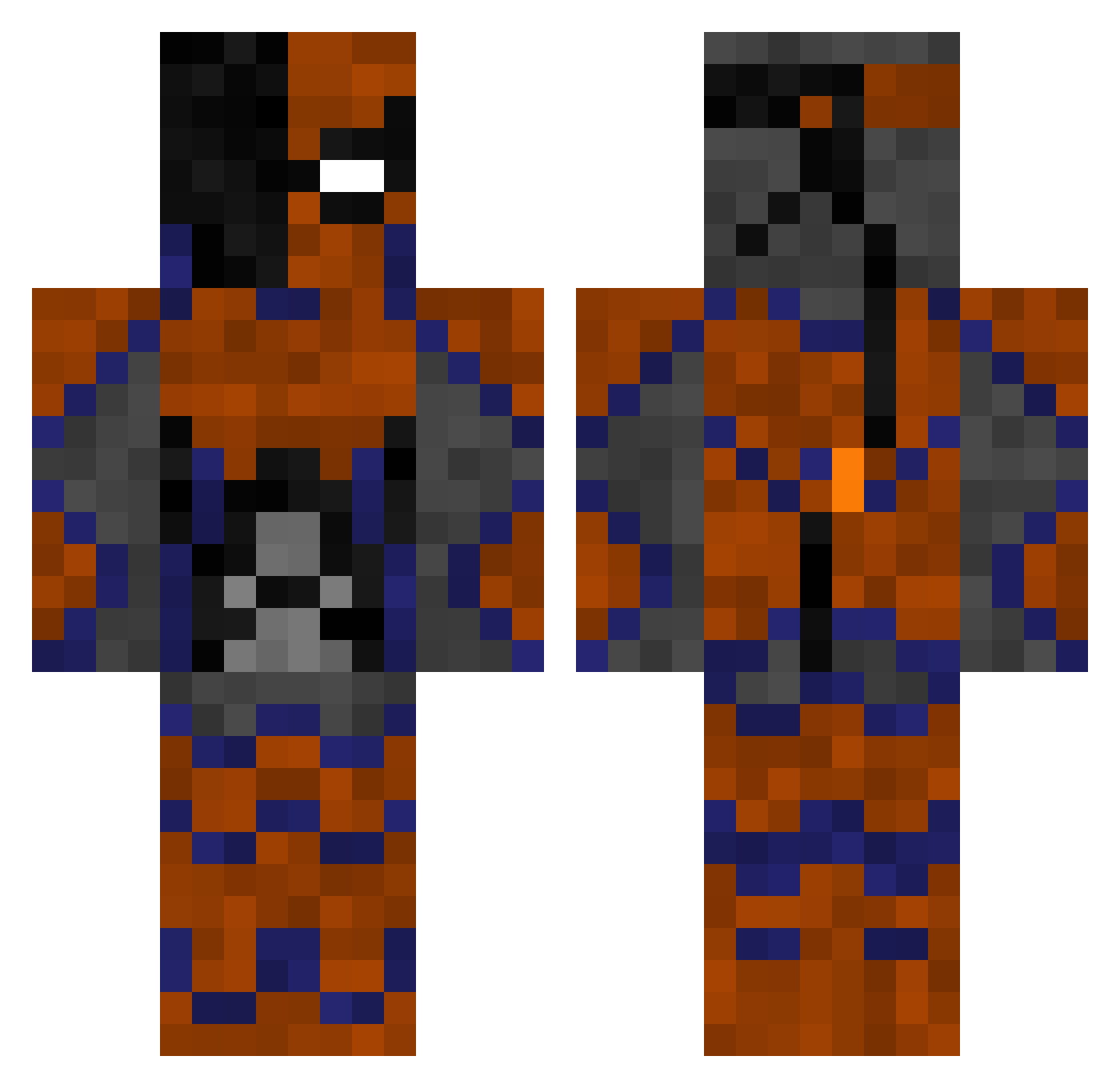 Glist Minecraft skin, front and back view