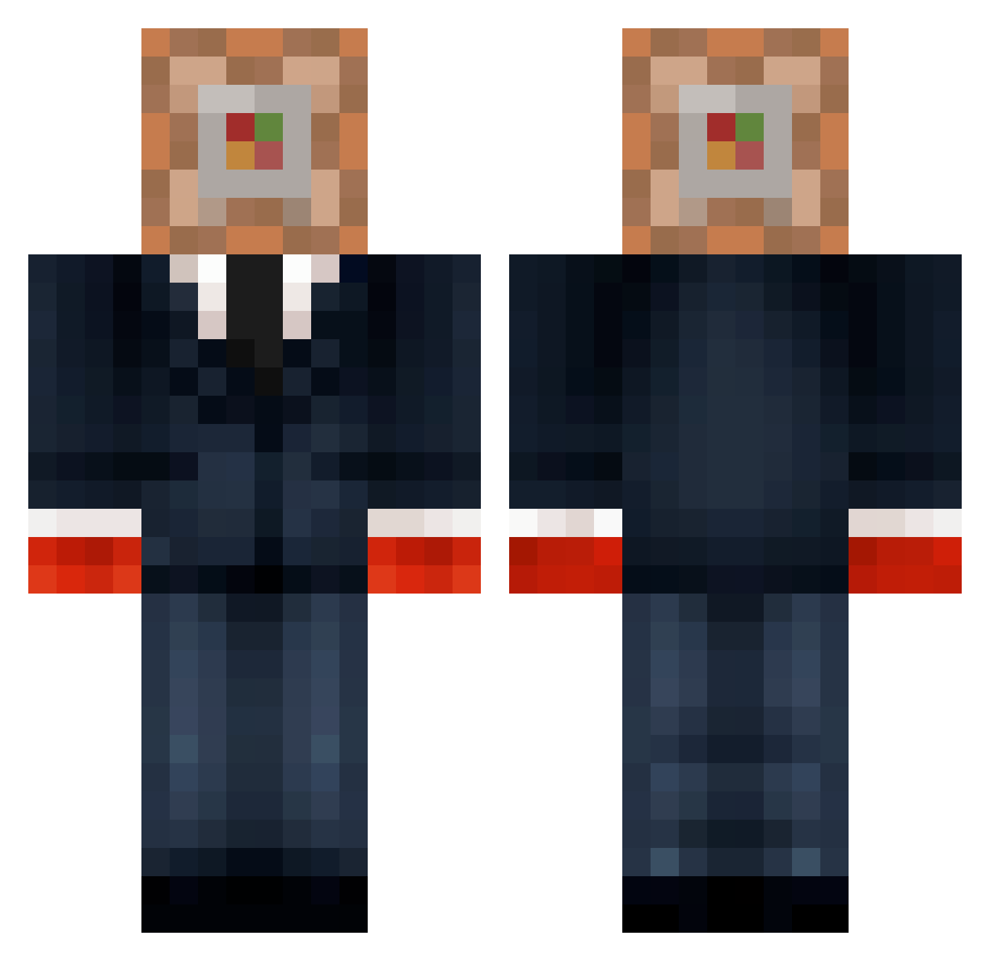 Mcstrict Minecraft skin, front and back view