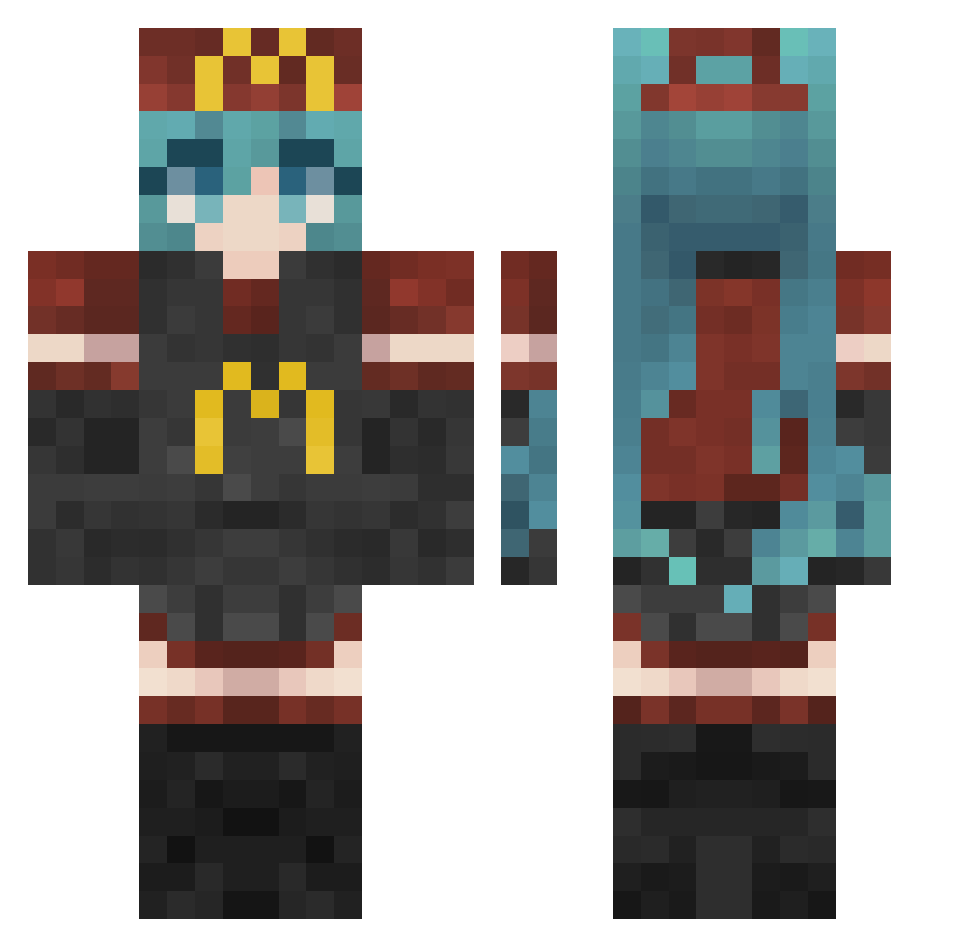 Alexz_79 Minecraft skin, front and back view