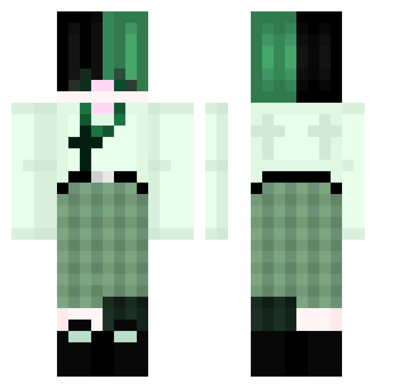 Memphis_Oreo Minecraft skin, front and back view