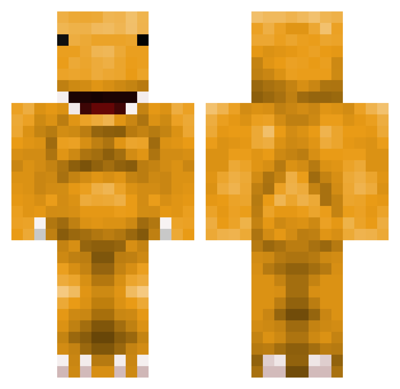 StevetheDuckling Minecraft skin, front and back view