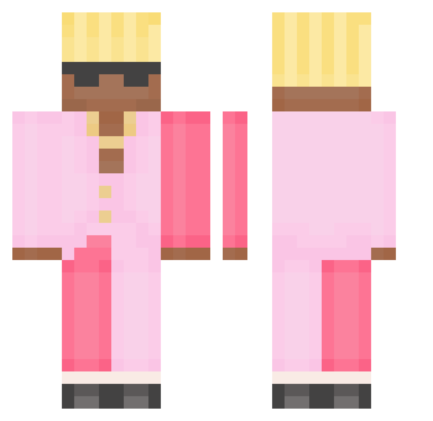 MintyMelonTea Minecraft skin, front and back view