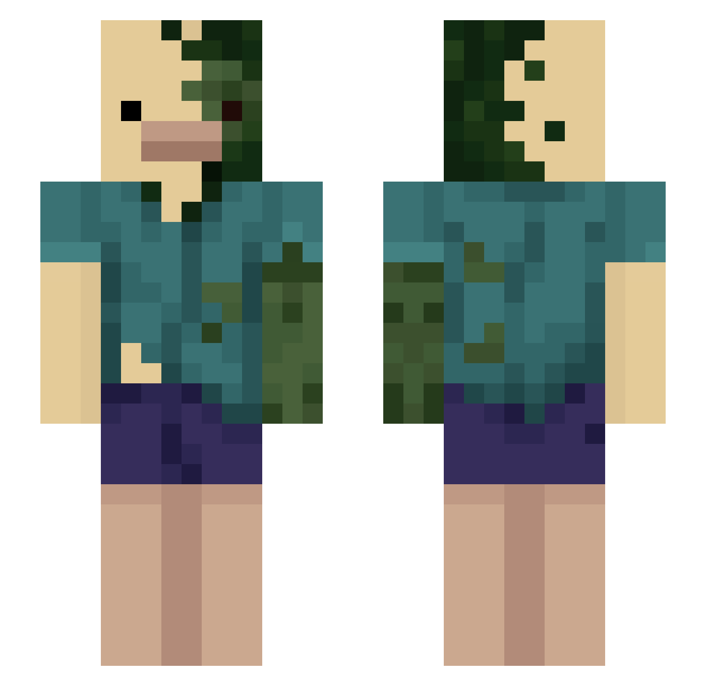 louka2000 Minecraft skin, front and back view