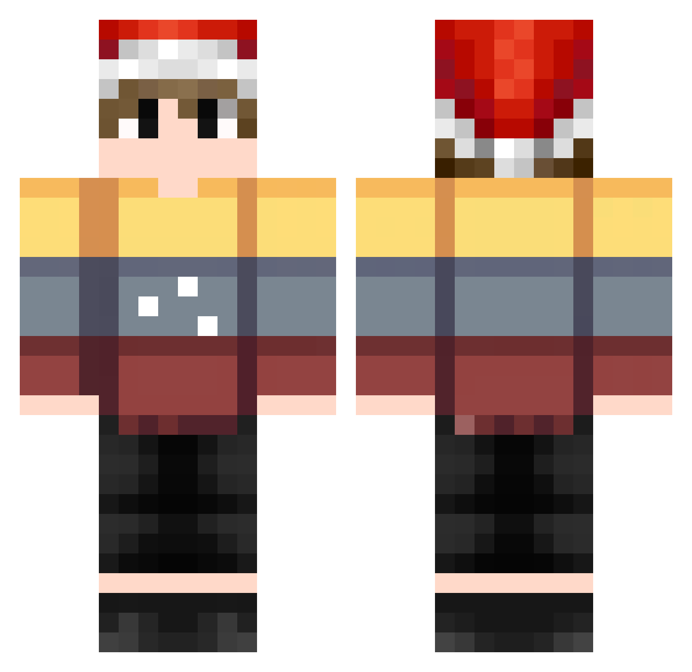 Leandeuzebe Minecraft skin, front and back view