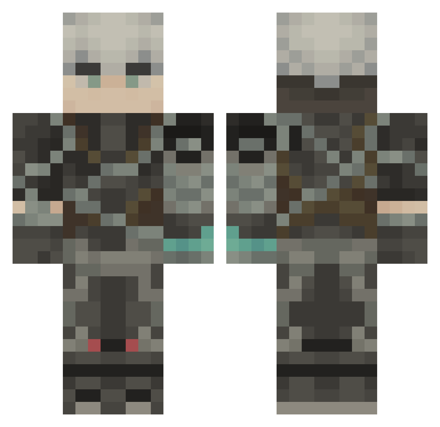 SlumToro Minecraft skin, front and back view