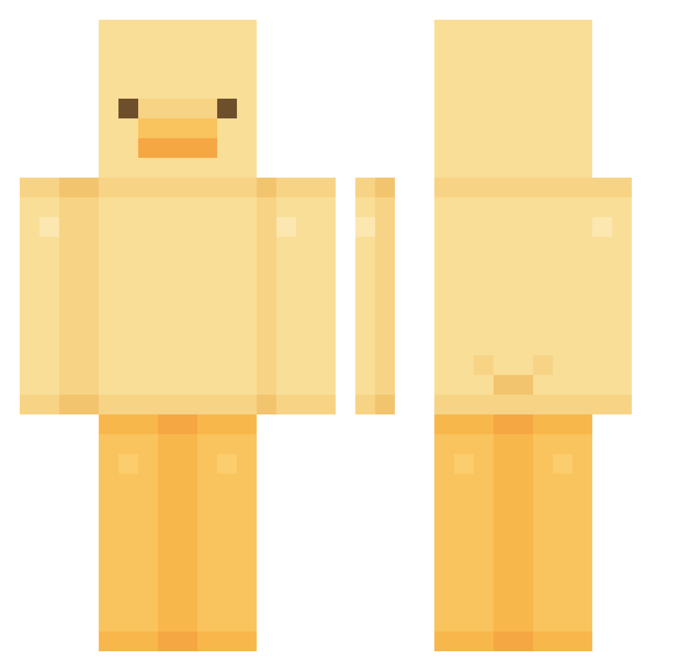 wiwiej Minecraft skin, front and back view
