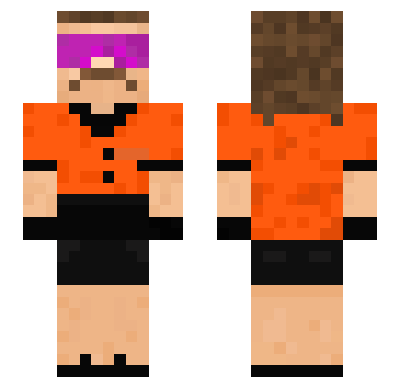 Its_Beamo Minecraft skin, front and back view