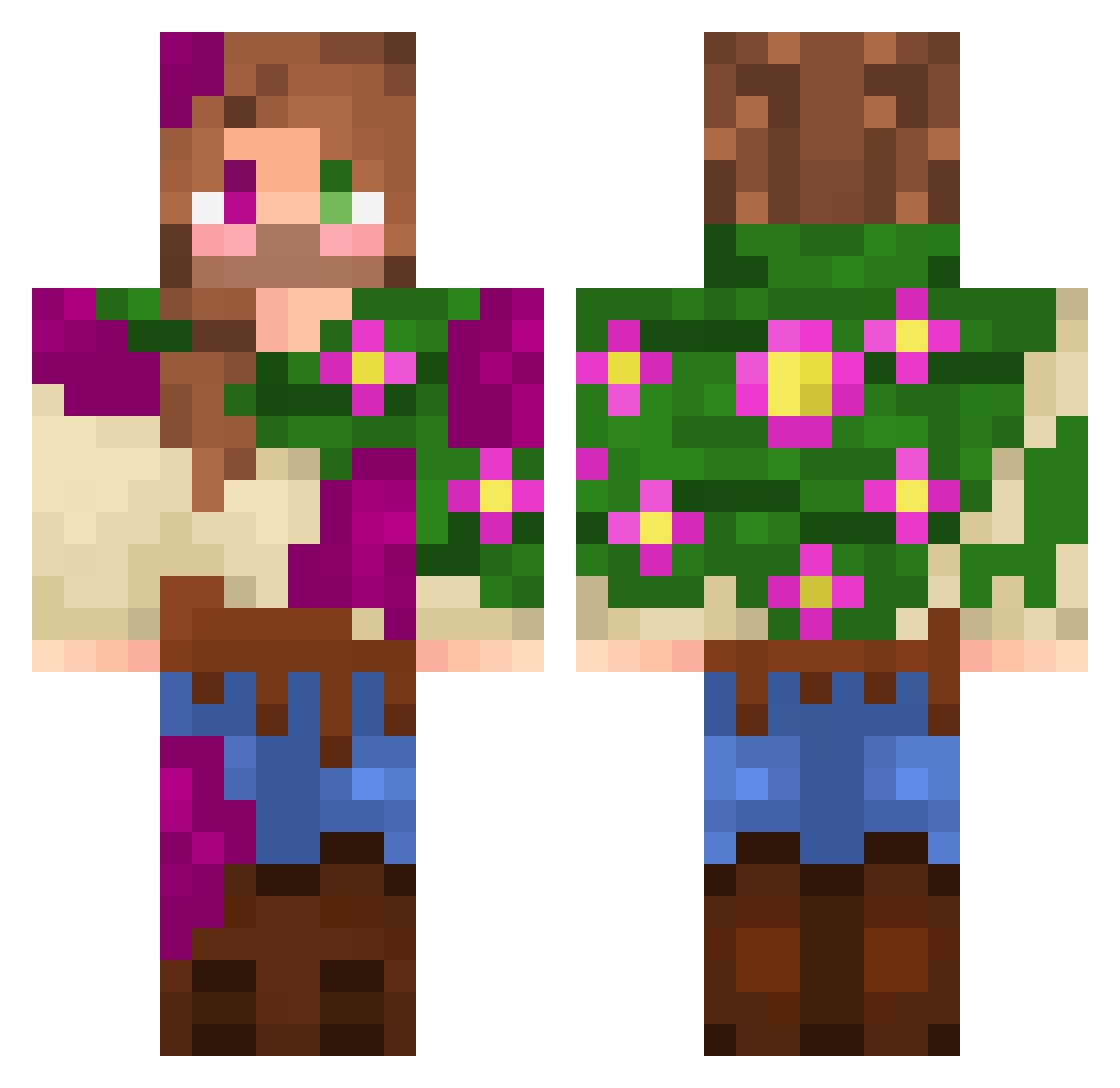 Christle2 Minecraft skin, front and back view