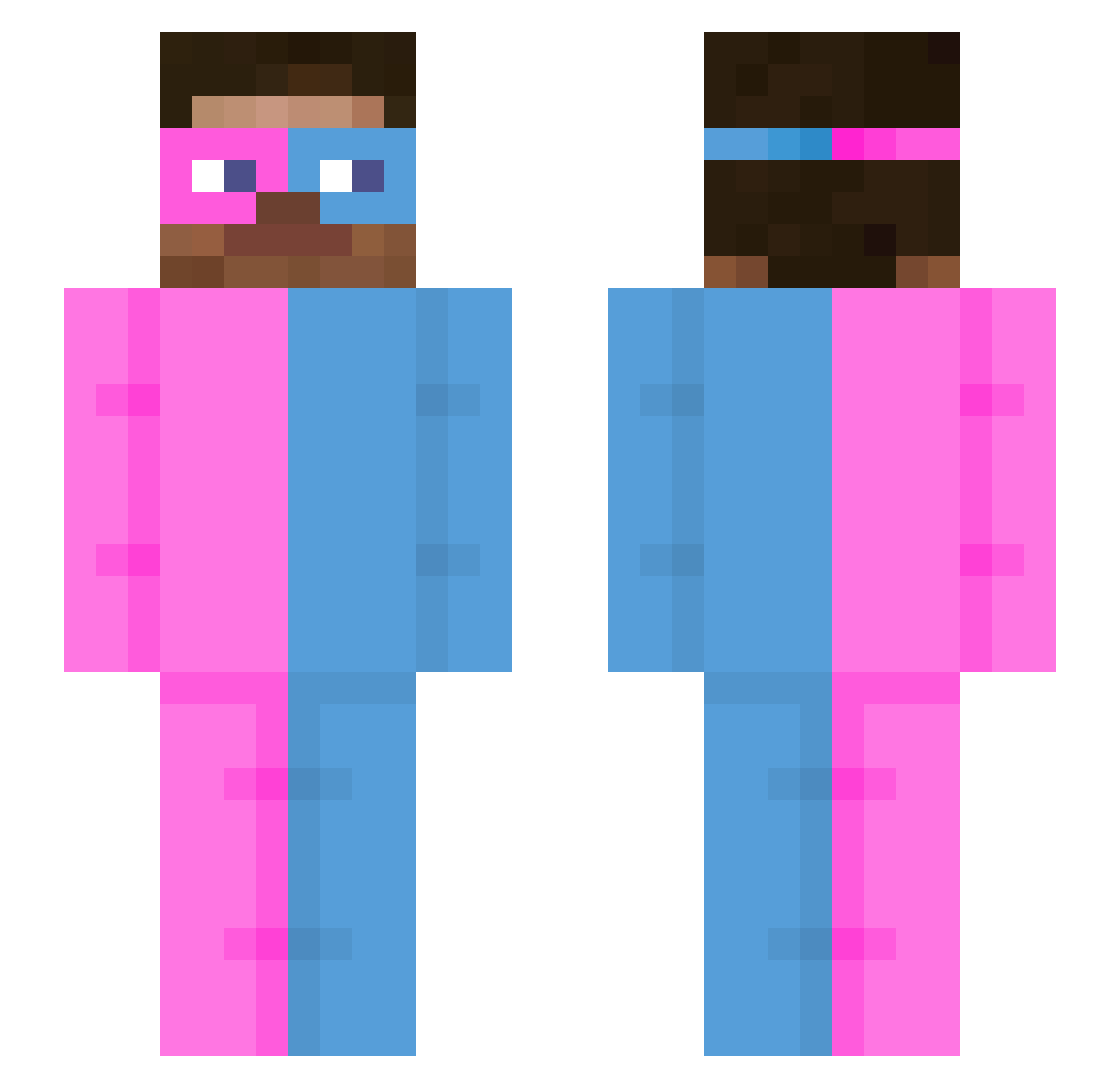 Spiderchick Minecraft skin, front and back view