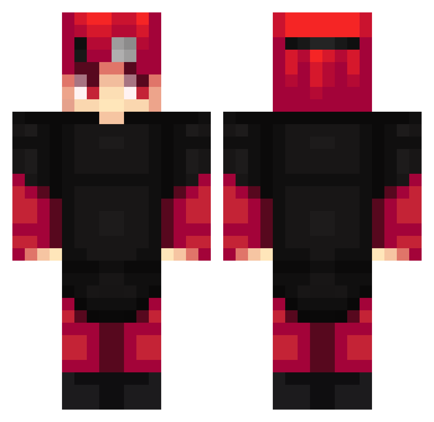 Psyrupy Minecraft skin, front and back view