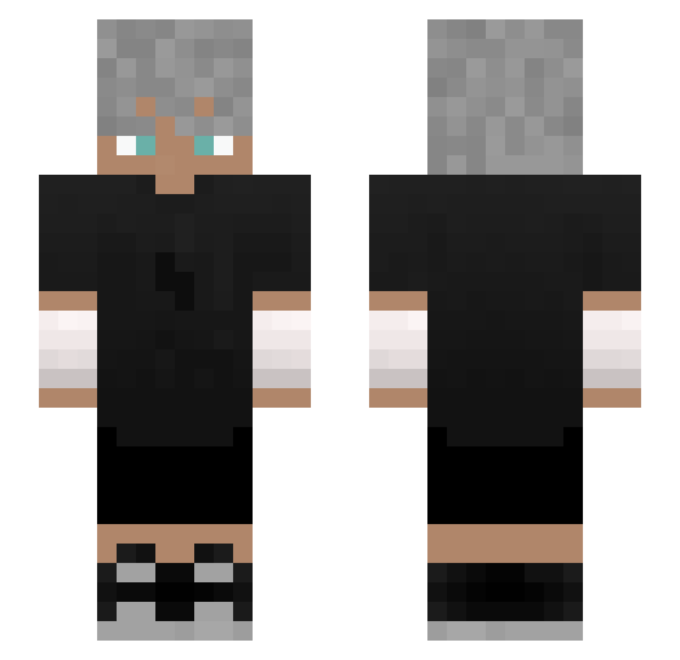 zique06 Minecraft skin, front and back view