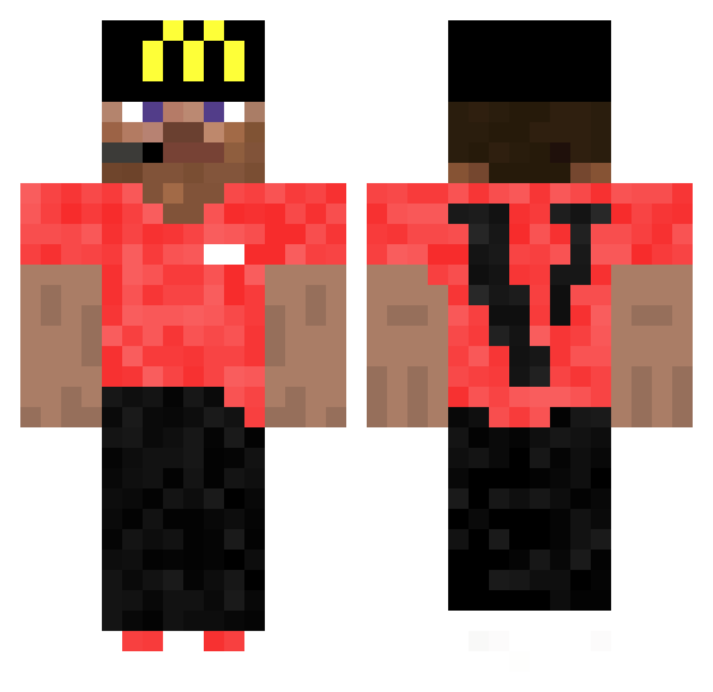 Iuun Minecraft skin, front and back view
