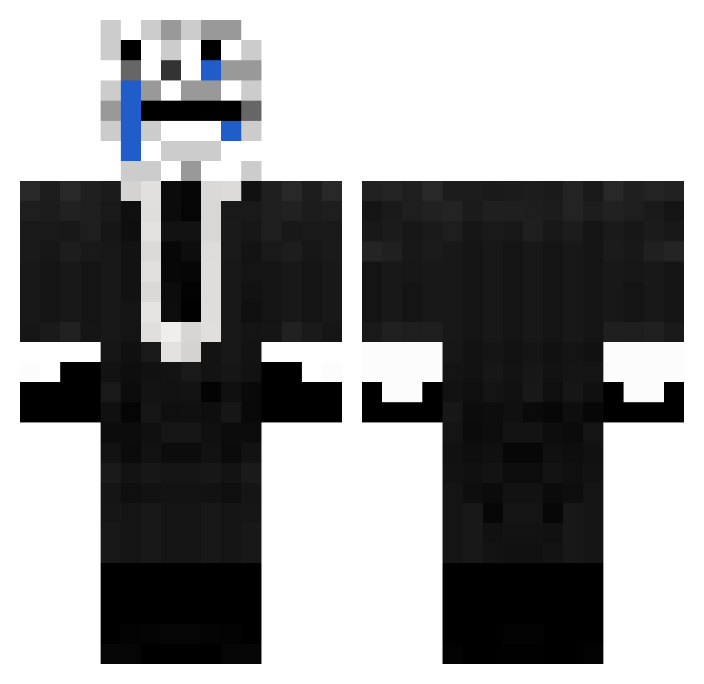 yetold Minecraft skin, front and back view