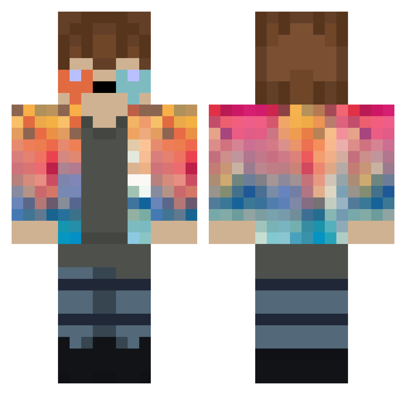 FaldiAldi Minecraft skin, front and back view