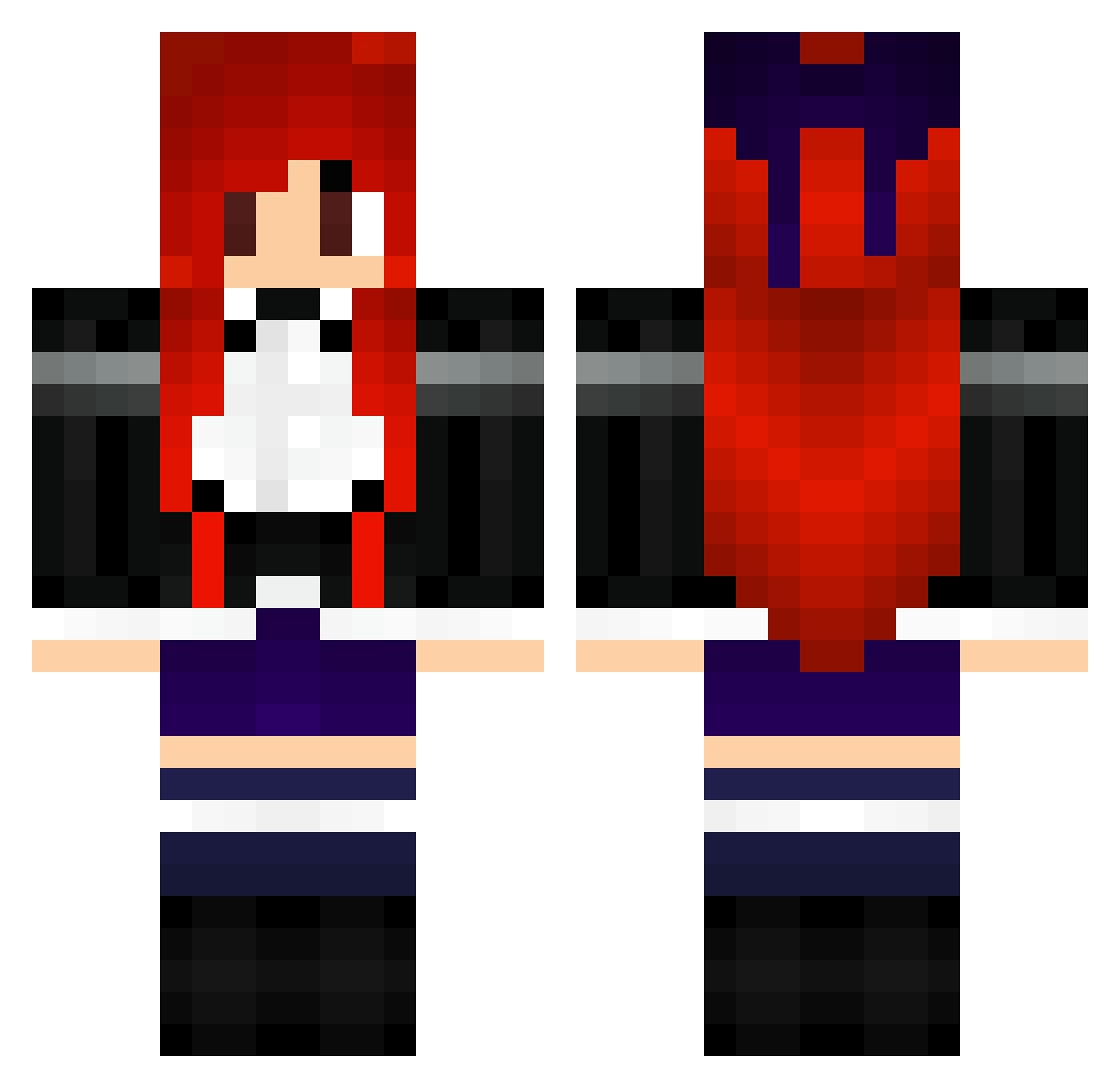 DONTHACKMYASS Minecraft skin, front and back view