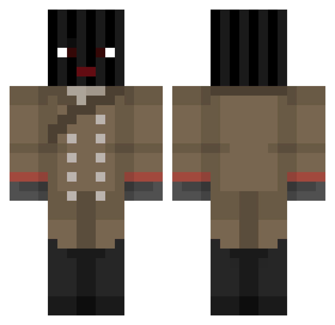 Rramue09 Minecraft skin, front and back view