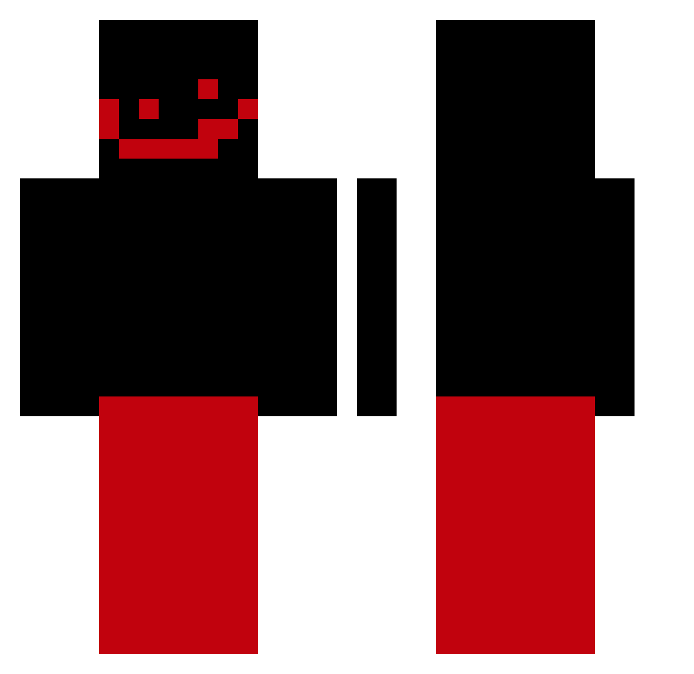 YunqLove Minecraft skin, front and back view