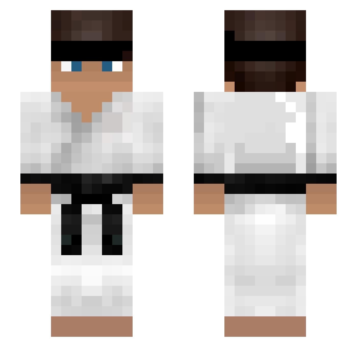RetroRain Minecraft skin, front and back view